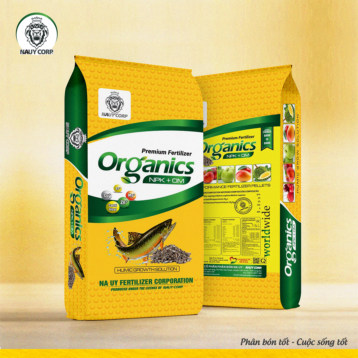 PHÂN BÓN HỮU CƠ NỞ HIỆU SUẤT CAO NA UY