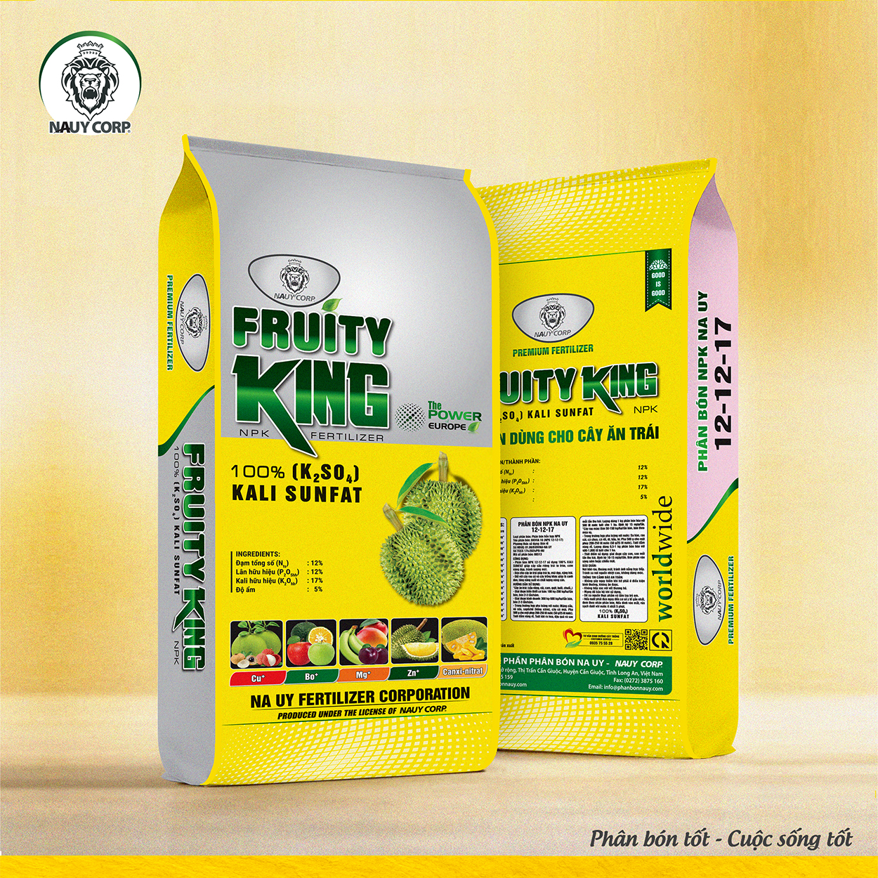 PHÂN BÓN NPK NA UY 12-12-17+TE KALI SULPHATE