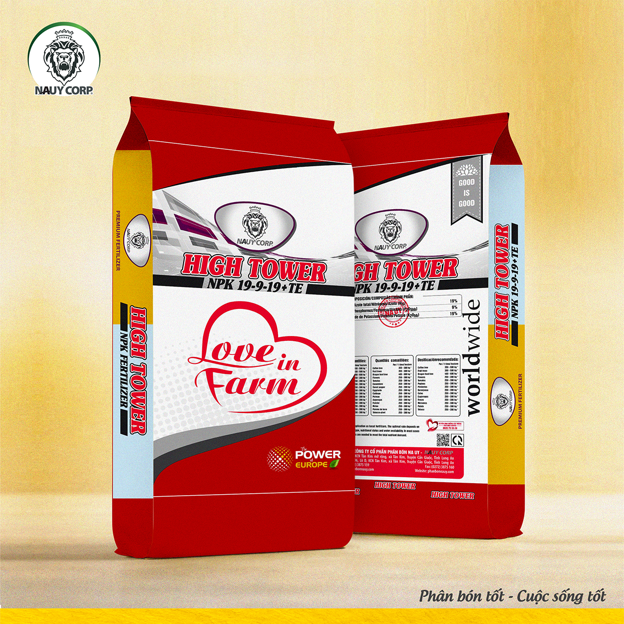 PHÂN BÓN NPK NA UY 19-9-19+TE THÁP CAO