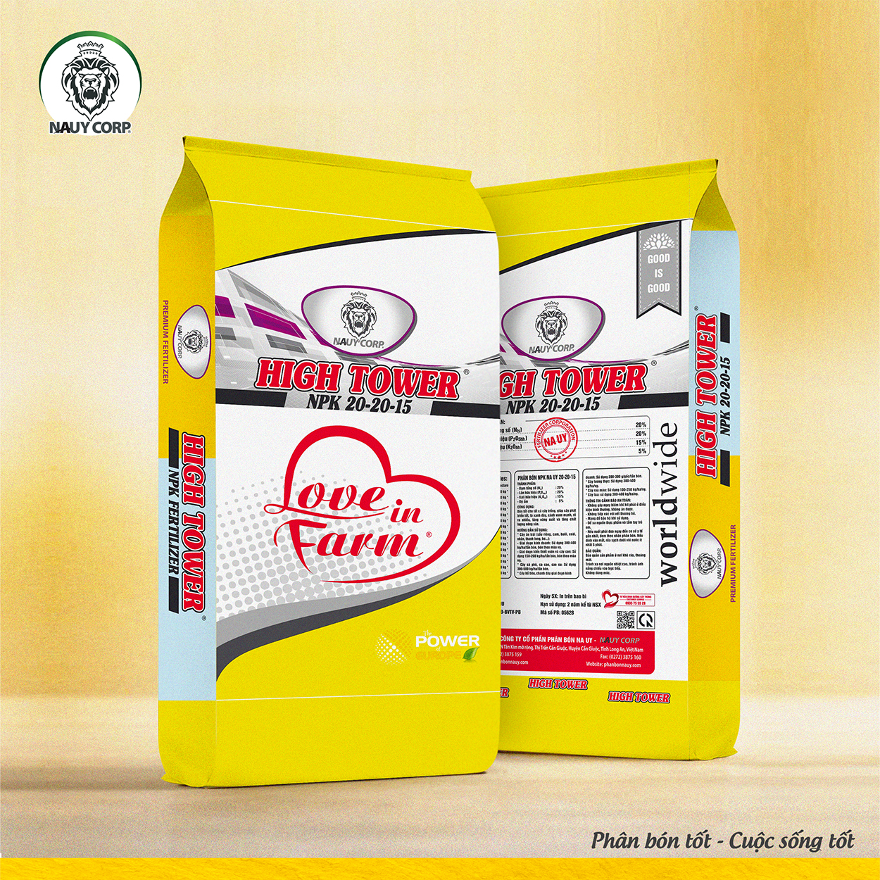 PHÂN BÓN NPK NA UY 20-20-15+TE THÁP CAO