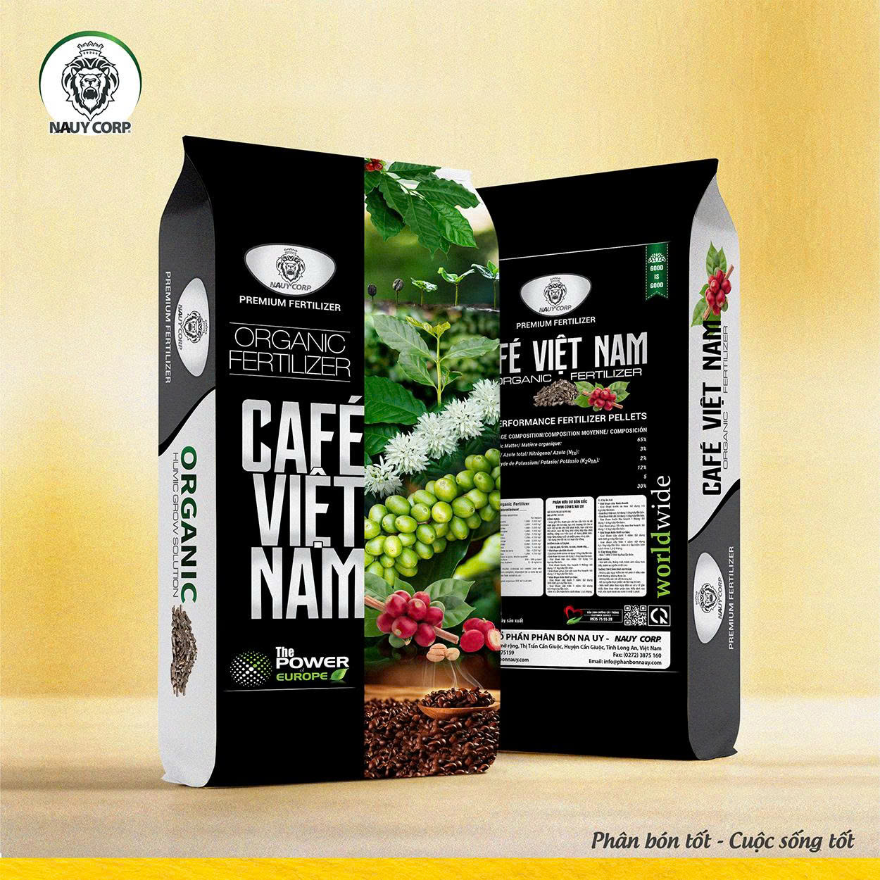 PHÂN BÓN HỮU CƠ NỞ HIỆU SUẤT CAO NA UY CAFÉ VIỆT NAM
