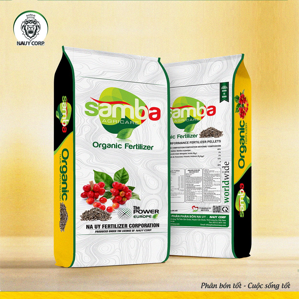 PHÂN BÓN HỮU CƠ NỞ HIỆU SUẤT CAO NA UY SAMBA CAFÉ