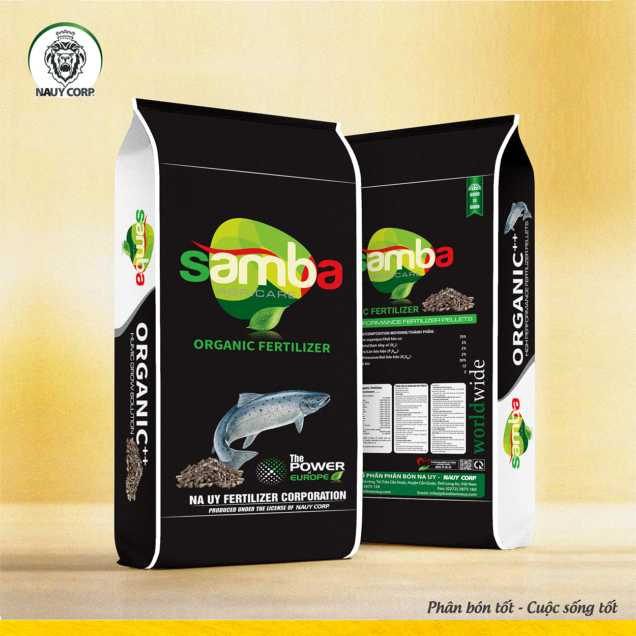 PHÂN BÓN HỮU CƠ NỞ HIỆU SUẤT CAO NA UY SAMBA