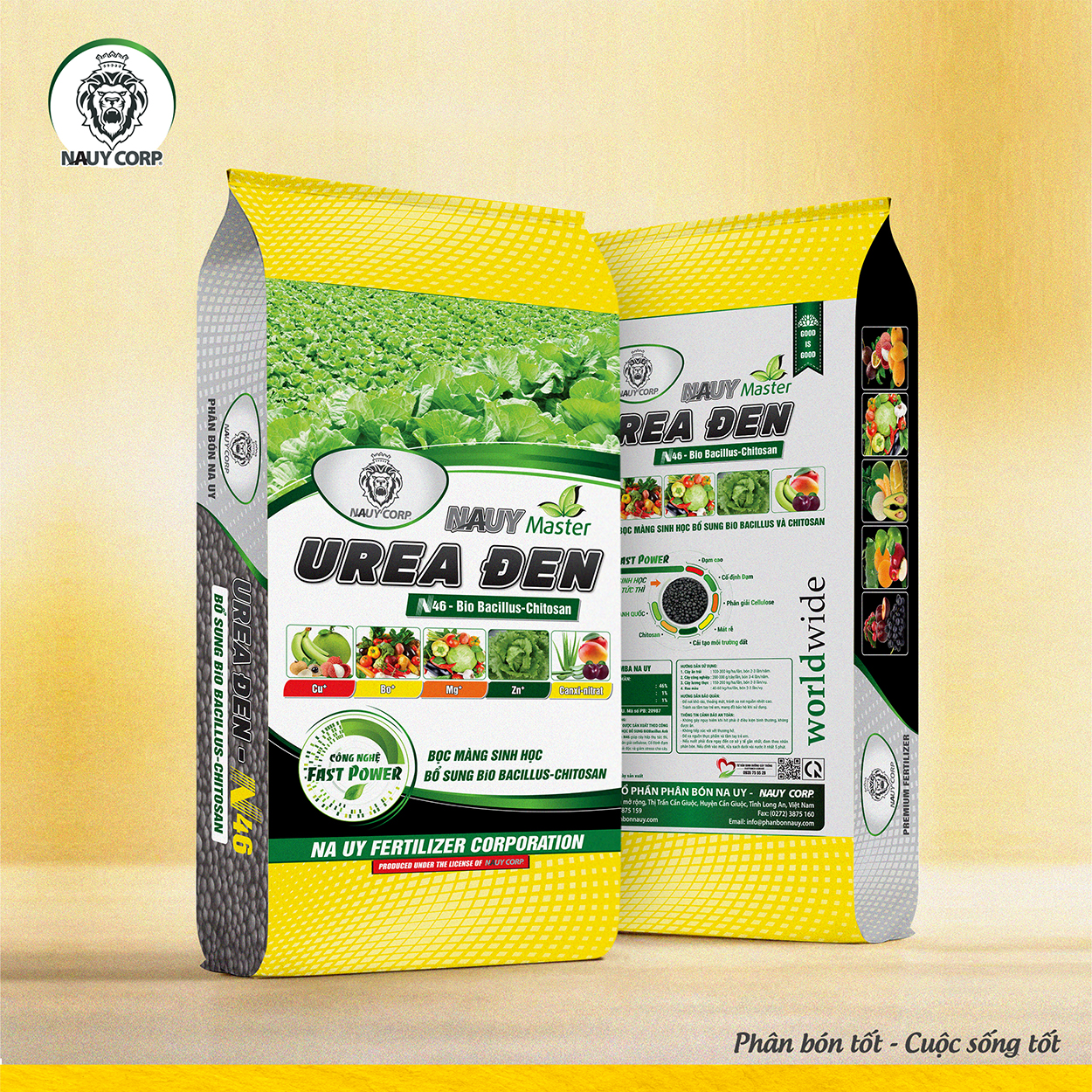 PHÂN BÓN UREA ĐEN NA UY 46 BỔ SUNG BACILLUS